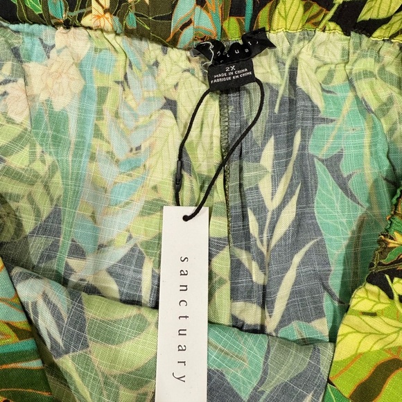 Sanctuary Women's Tropical Green Floral Faux Wrap Miniskort Size 2X NWT - Picture 10 of 12